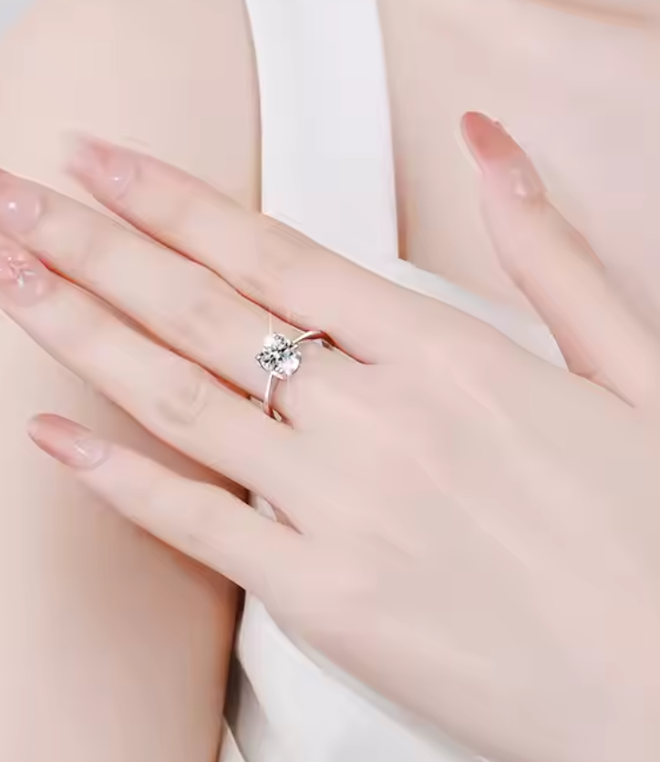 Lina: 1 Carat D Color VVS1 Moissanite Solitaire Ring