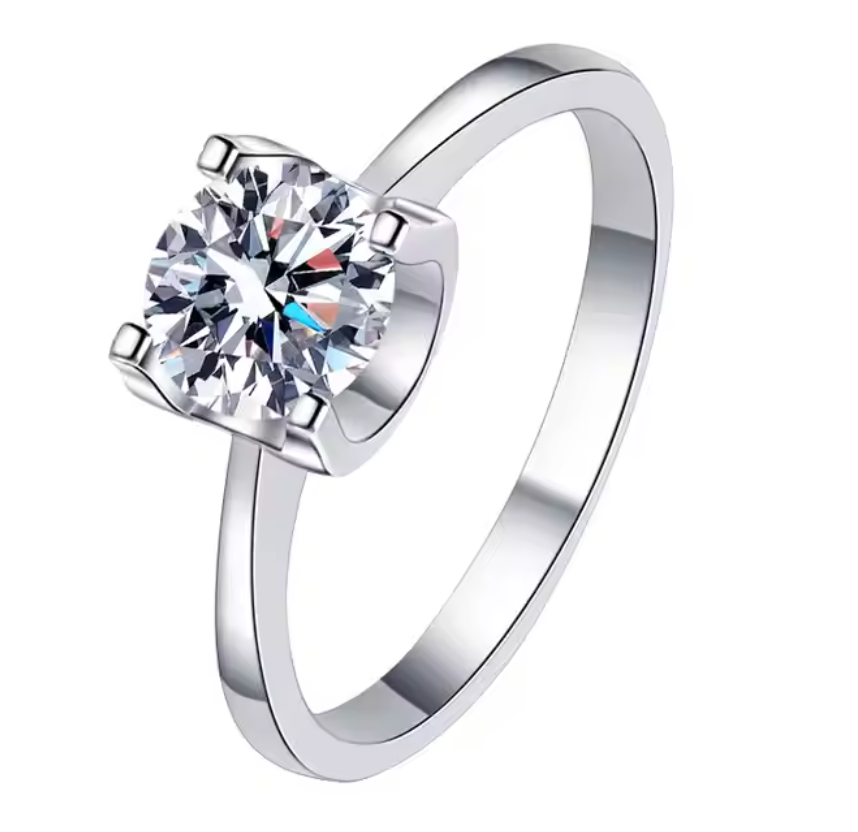 Lina: 2 Carat D Color VVS1 Moissanite Solitaire Ring