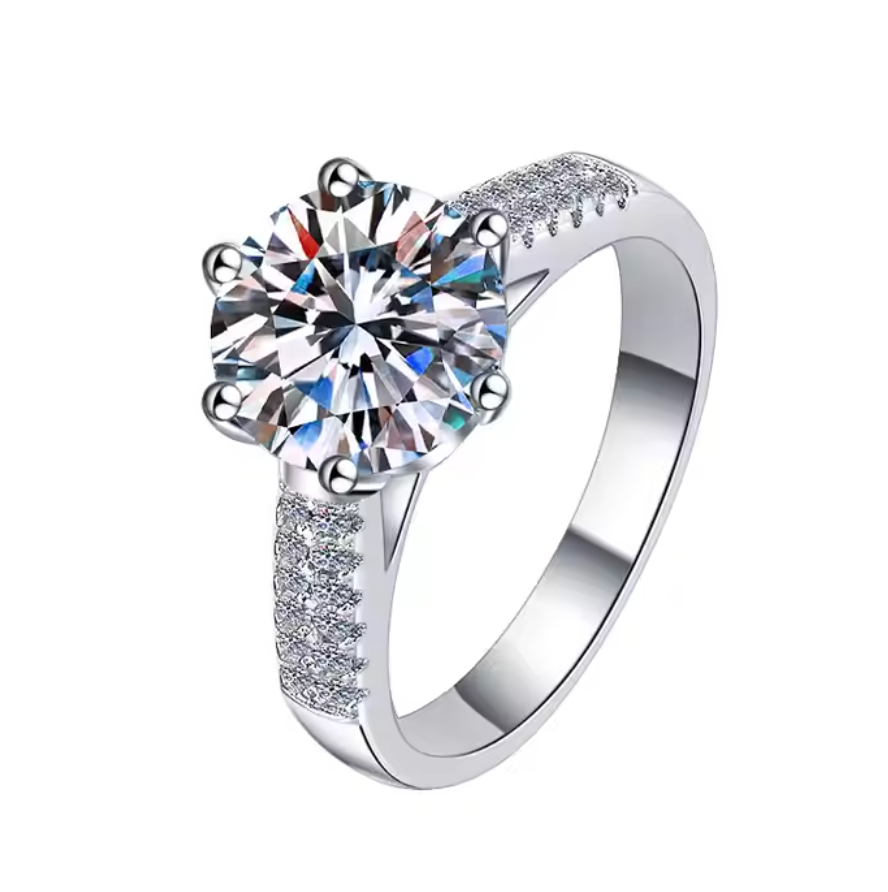 Celeste: 3 Carat D Color VVS1 Moissanite Solitaire Ring