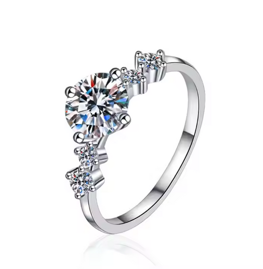 Aria: 1 Carat D Color VVS1 Moissanite Multi-Stone Ring