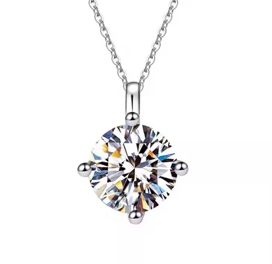 Gleam: 2 Carat D Color VVS1 Moissanite Solitaire Necklace