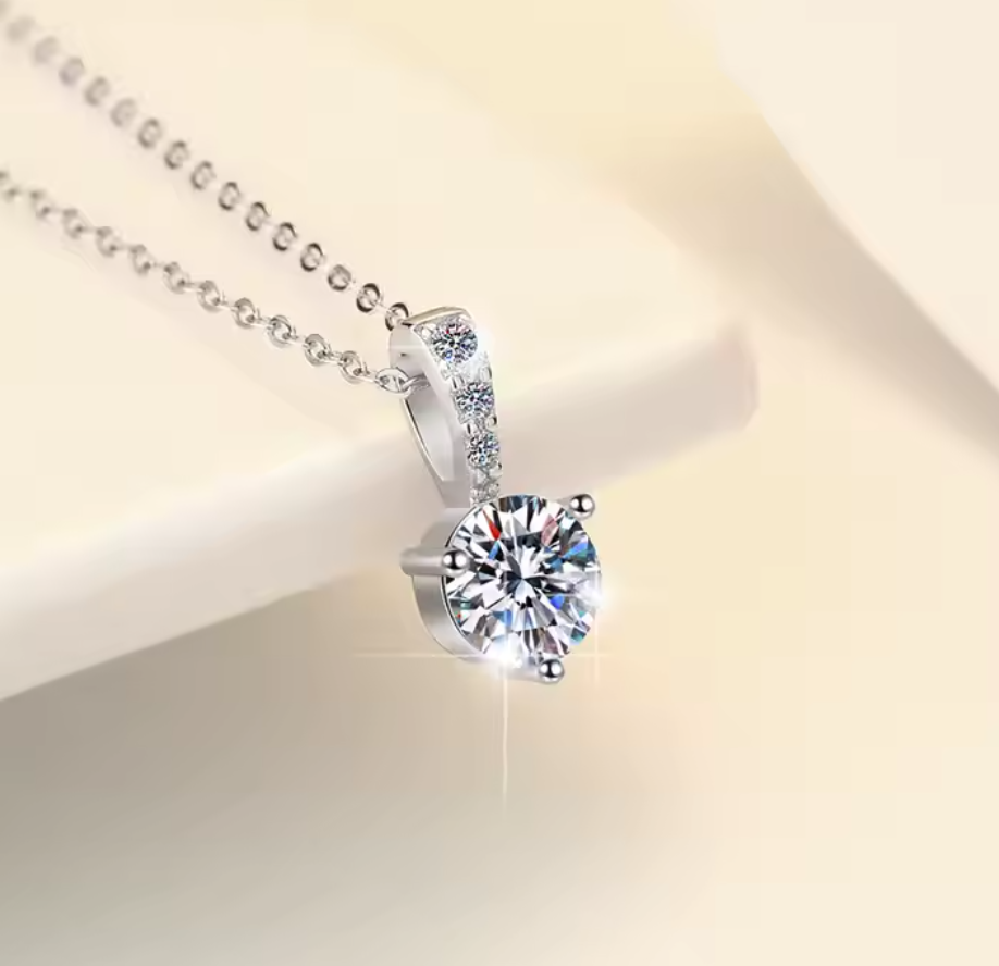 Eterna: 1 Carat D Color VVS1 Moissanite Solitaire Pendant