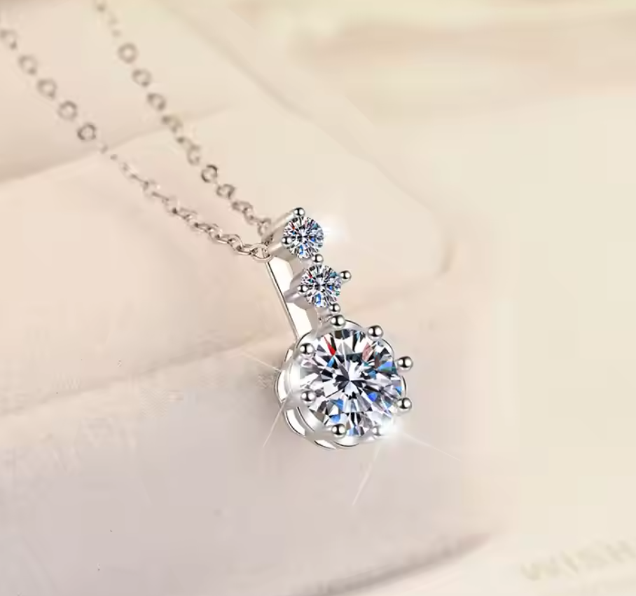 Elysian : 1 Carat D Color VVS1 Moissanite Pendant Necklace