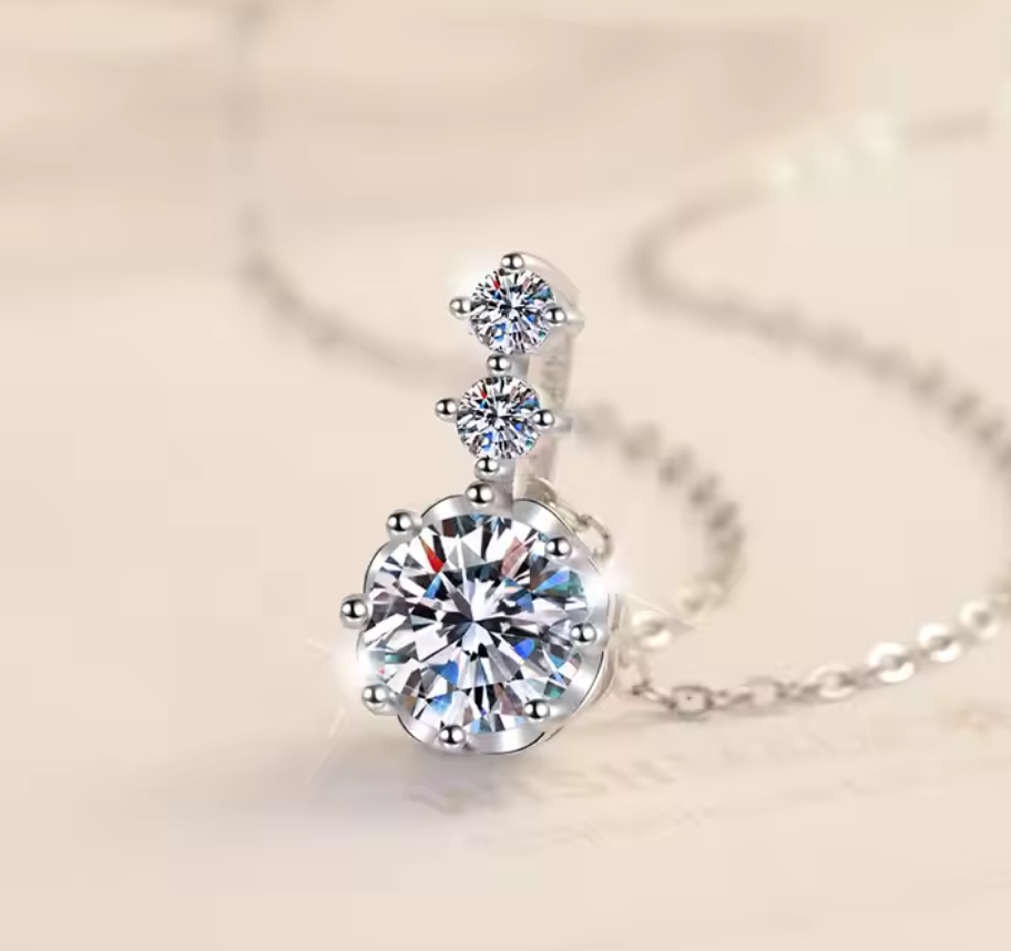 Elysian : 1 Carat D Color VVS1 Moissanite Pendant Necklace