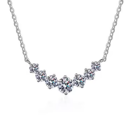 Luminara 1.7 Carat VVS1 Moissanite Crescent Necklace