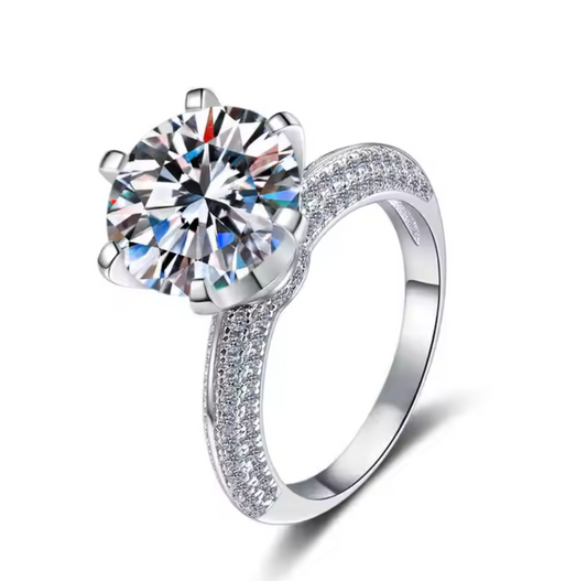 Aurora: 5 Carat D Color VVS1 Moissanite Solitaire Ring